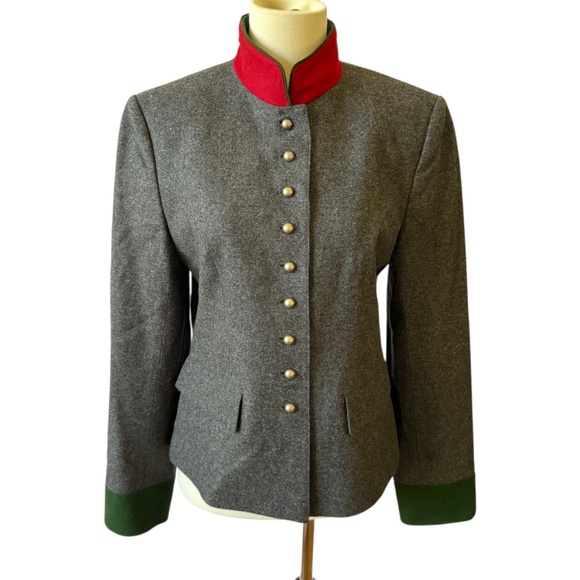 GOSSI TRACHTEN BLAZER VINTAGE 100% FELTED WOOL AUSTRIAN BAVARIAN ELEGANCE 36-6 - Picture 2 of 12